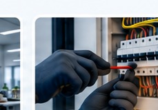 Quadro elétrico representando os serviços de elétrica